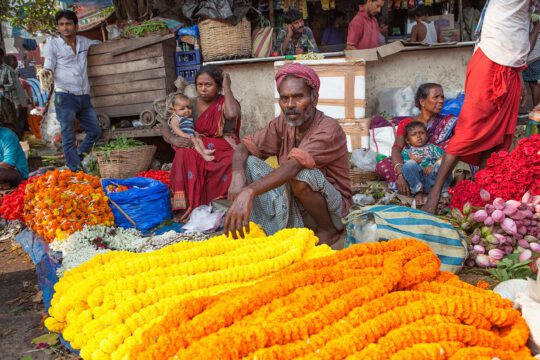 Vendedores del mercado de las flores