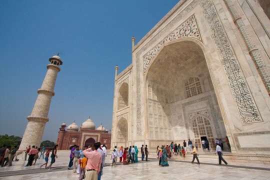 Detalle de la fachada del taj Mahal