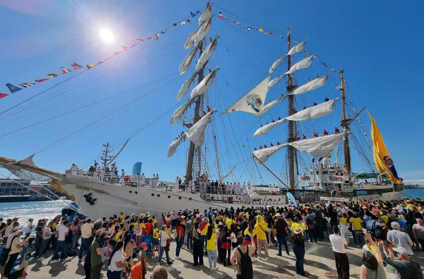  El buque escuela ARC Gloria de la Armada de Colombia llega a Barcelona como embajador cultural